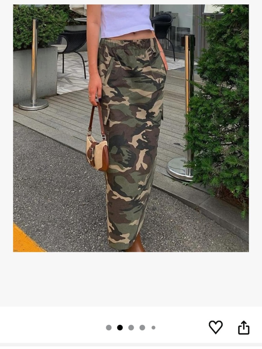Camouflaged long cargo Maxi Skirt elastic Waist NWOT - Picture 6 of 7